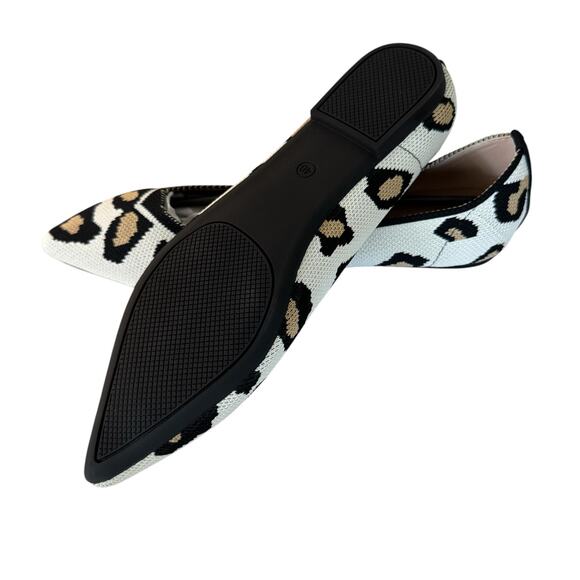 VenusCelia Knit Flats Pointed Toe Leopard - Picture 3 of 3
